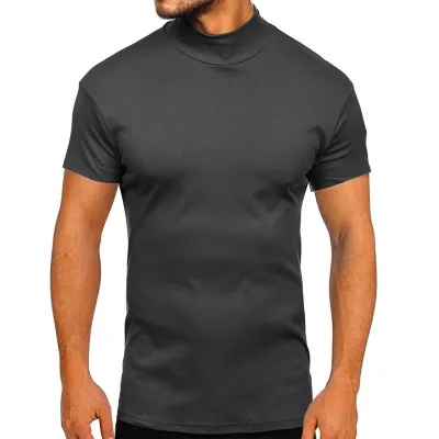Men Casual Basic Solid Color Short Sleeve Crewneck T-Shirt