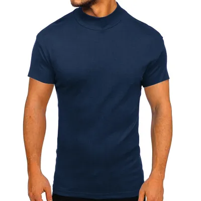 Men Casual Basic Solid Color Short Sleeve Crewneck T-Shirt