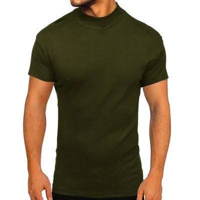 Men Casual Basic Solid Color Short Sleeve Crewneck T-Shirt