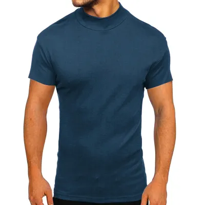Men Casual Basic Solid Color Short Sleeve Crewneck T-Shirt