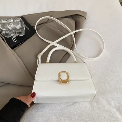 Women's Simple Retro Flip Handbag with Magnetic Buckle PU Street Trend
