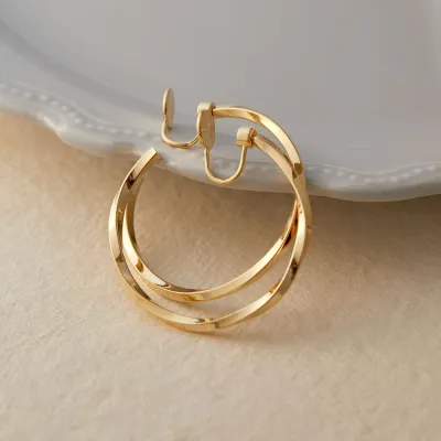 Women Moebius Circle Hoop Earring Copper Exaggerated Geometric