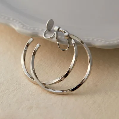 Women Moebius Circle Hoop Earring Copper Exaggerated Geometric
