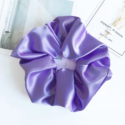 Solid Color Satin Oversized Large Size Scrunchie Hair Tie