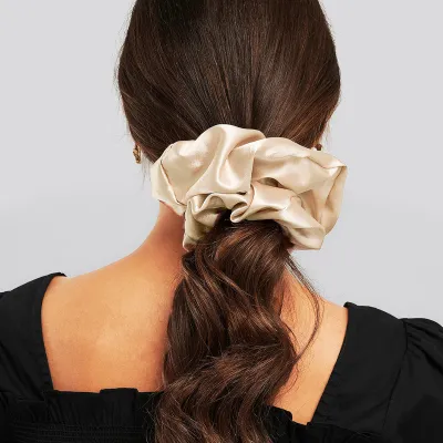Solid Color Satin Oversized Large Size Scrunchie Hair Tie