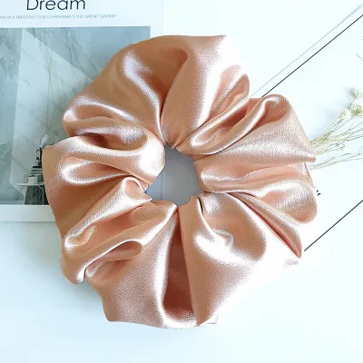 Solid Color Satin Oversized Large Size Scrunchie Hair Tie