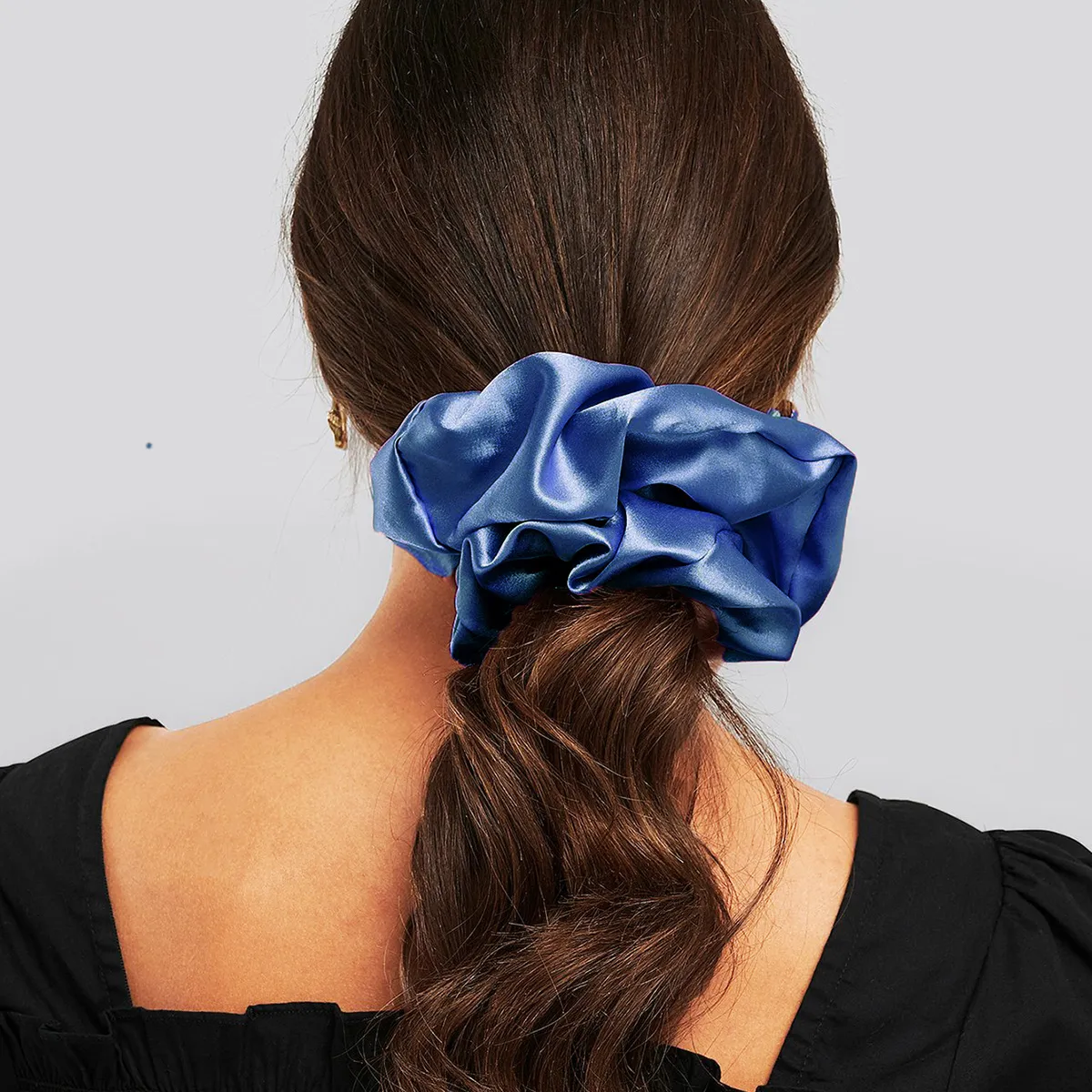 Solid Color Satin Oversized Large Size Scrunchie Hair Tie