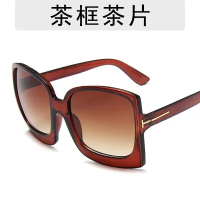 Fashion Large Frame Square AC Lens PC Sunglasses