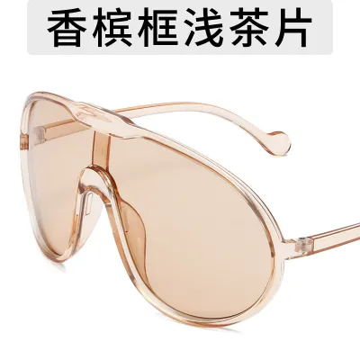 Exaggerated One-Piece Fashion Sunglasses with PC Frame and AC Lens