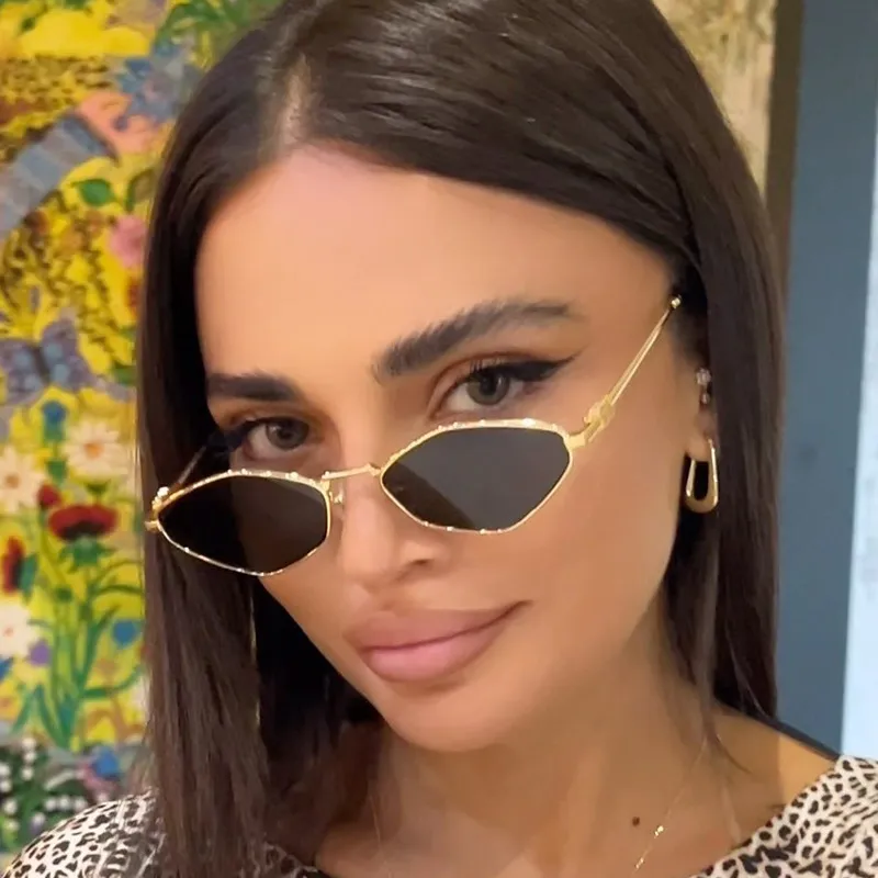 Fashion Beach Polygon Metal Sunglasses
