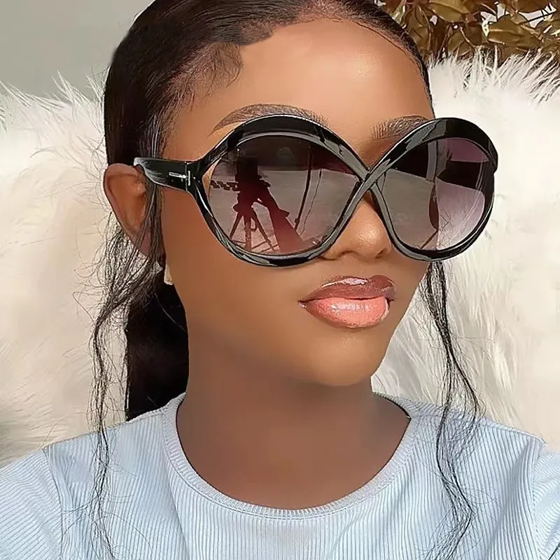 Fashion Large Frame PC Sunglasses Round Frame Commuter