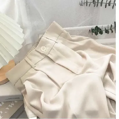 Women High Waist Loose Straight Wide Leg Casual Pants for Spring and Autumn