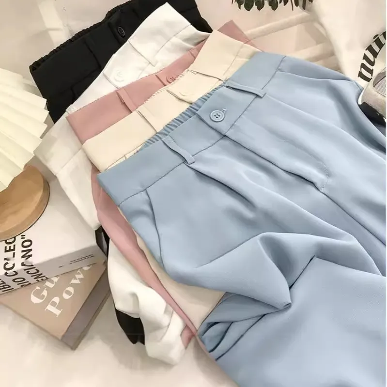 Women High Waist Loose Straight Wide Leg Casual Pants for Spring and Autumn
