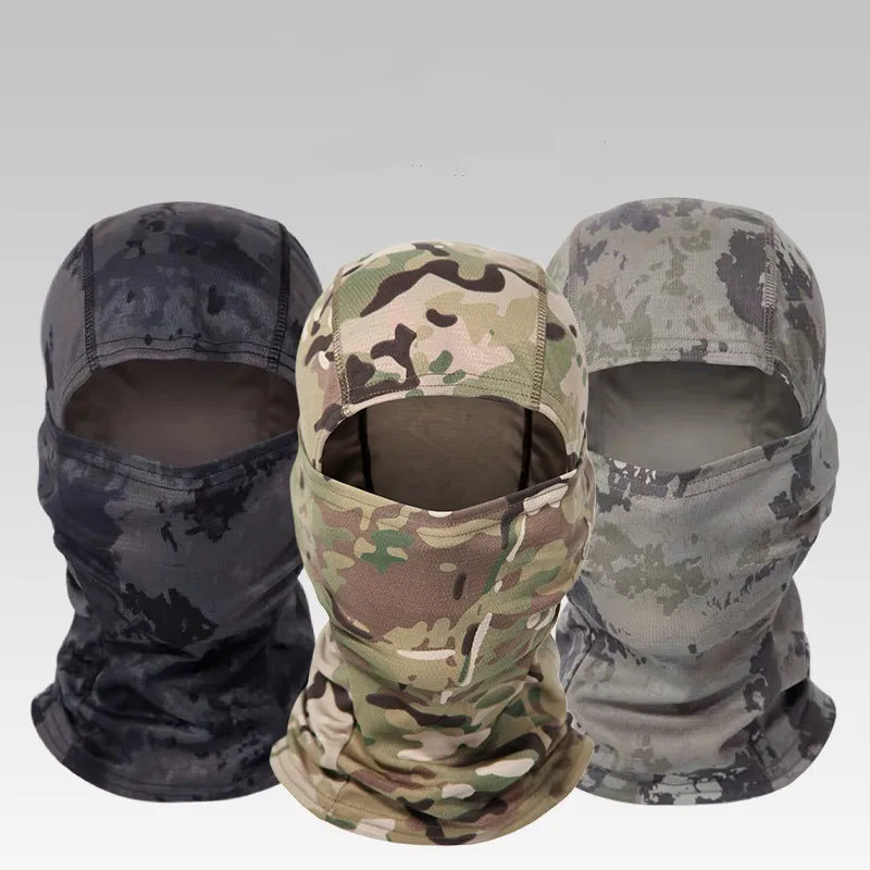 Camouflage Summer Riding Ice Silk Windproof Scarf Hat for Men Women
