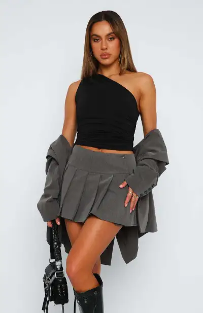 Women Y2k One Shoulder Tie Dye Print Crop Top