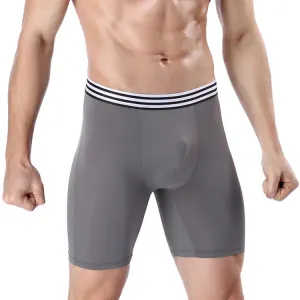 Men Casual Ice Silk Quick-Drying Mid-Waist Underwear