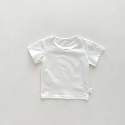 Kids Baby Fashion Casual Stripe Cotton Crewneck Short-Sleeve T-Shirt