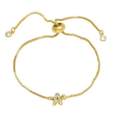 Fashion Adjustable 26 Alphabet Copper Bracelet for Women