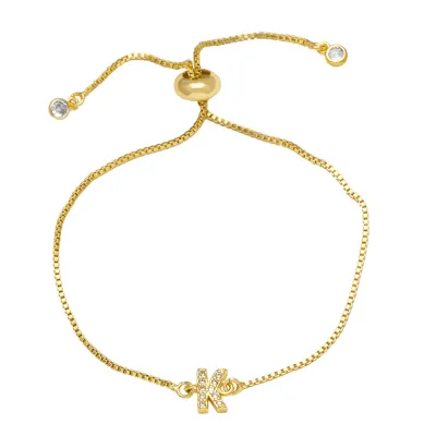 Fashion Adjustable 26 Alphabet Copper Bracelet for Women