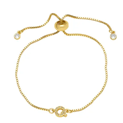 Fashion Adjustable 26 Alphabet Copper Bracelet for Women