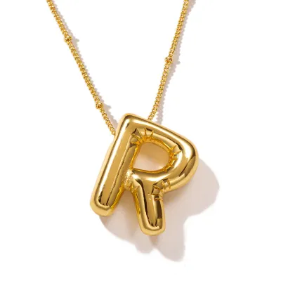Fashion Stainless Steel 26 Letter Pendant Necklace