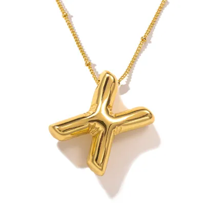 Fashion Stainless Steel 26 Letter Pendant Necklace