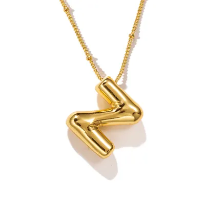 Fashion Stainless Steel 26 Letter Pendant Necklace