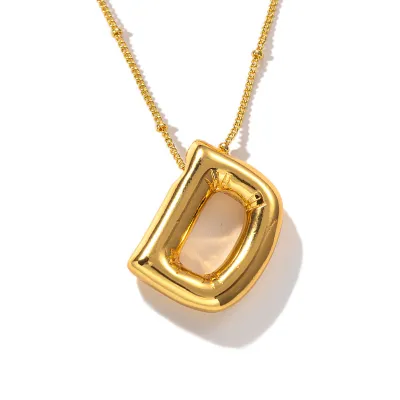 Fashion Stainless Steel 26 Letter Pendant Necklace