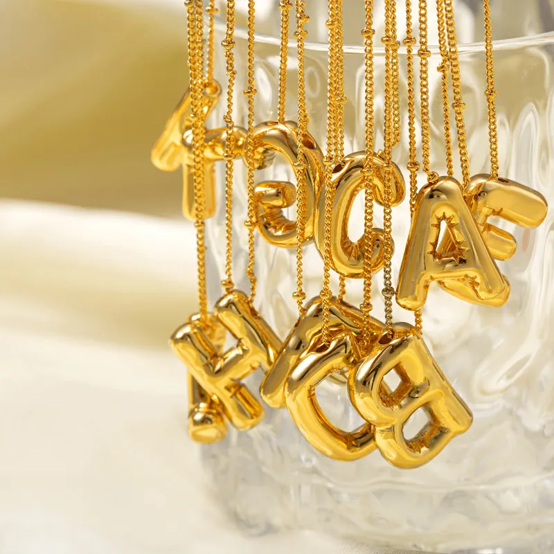 Fashion Stainless Steel 26 Letter Pendant Necklace