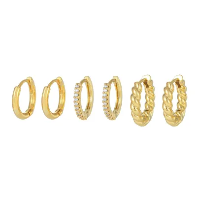 Women Fashion Zircon Star Moon Chain Tassel Earrings Set