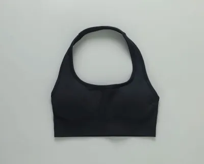 Women Seamless Halter-Neck Backless Yoga Sports Bra