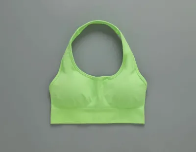 Women Seamless Halter-Neck Backless Yoga Sports Bra
