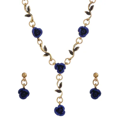 Vintage Rose Floral Jewelry Three-Piece Set