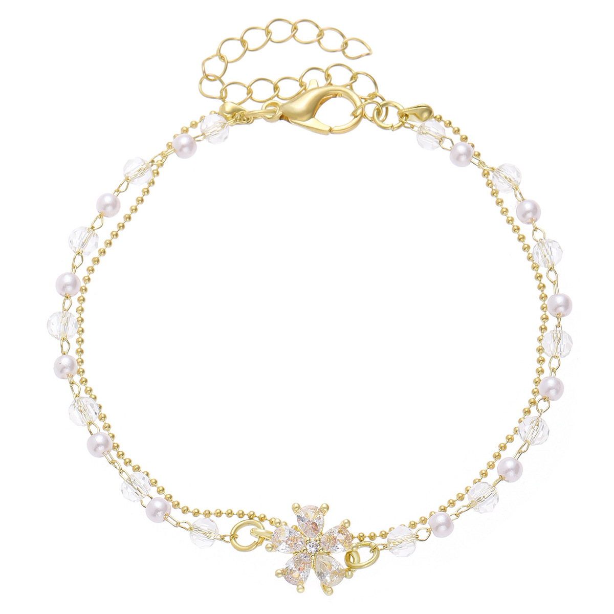 Wholesale Women Fashion Retro Double-Layer Beads Bracelet