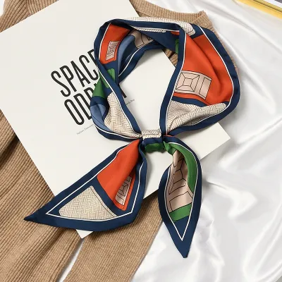 Fashion Printed Ribbon Tie Bag Handle Scarf 9x100cm Polyester