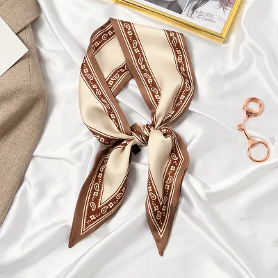 Fashion Printed Ribbon Tie Bag Handle Scarf 9x100cm Polyester