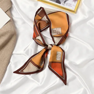 Fashion Printed Ribbon Tie Bag Handle Scarf 9x100cm Polyester