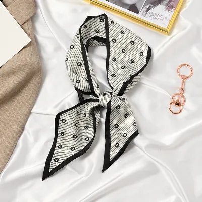 Fashion Printed Ribbon Tie Bag Handle Scarf 9x100cm Polyester