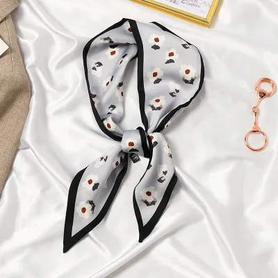Fashion Printed Ribbon Tie Bag Handle Scarf 9x100cm Polyester