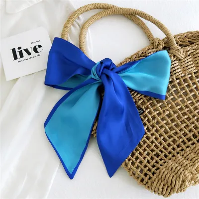 Fashion Double-Sided Two-Color Long Ribbon Tie Bag Handle Scarf Medium Length 9Cm Width