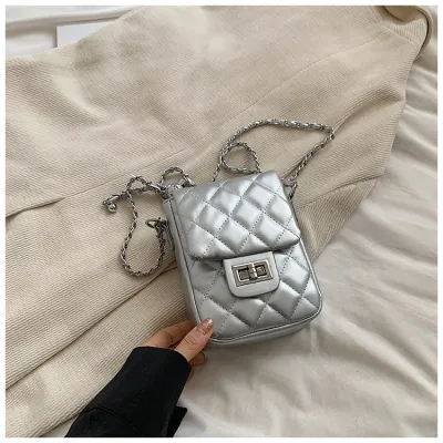 Summer Rhomboid Embroidery Mini Crossbody Bag PU Street Trend