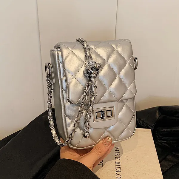 Summer Rhomboid Embroidery Mini Crossbody Bag PU Street Trend