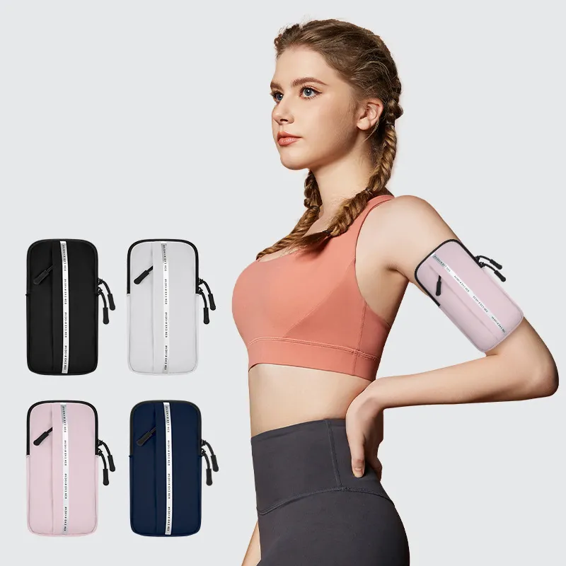 Outdoor Running Simple Arm Bag for Men Women PU Solid Color