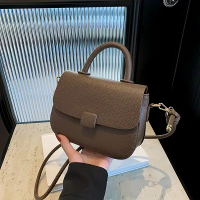 Women Fashion Casual Solid Color Crossbody Bag PU Saddle Bag