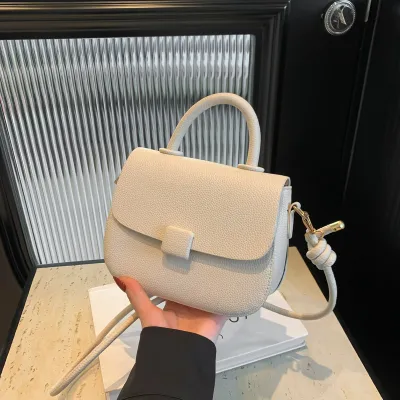 Women Fashion Casual Solid Color Crossbody Bag PU Saddle Bag