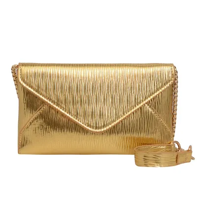 Women Fashion Casual Solid Color PU Envelope Crossbody Bag