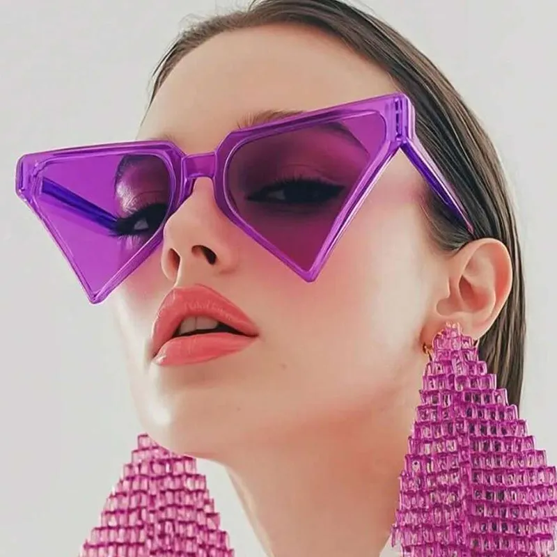 Personality Exaggerated Fashion Triangle Sunglasses Retro AC Lens