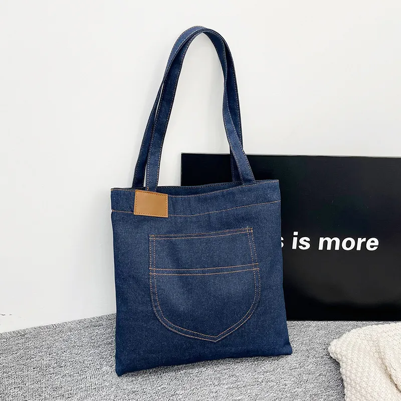 Fashionable Casual Large Capacity Denim Shoulder Tote Bag
