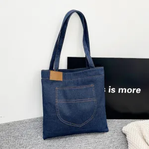 Fashionable Casual Large Capacity Denim Shoulder Tote Bag