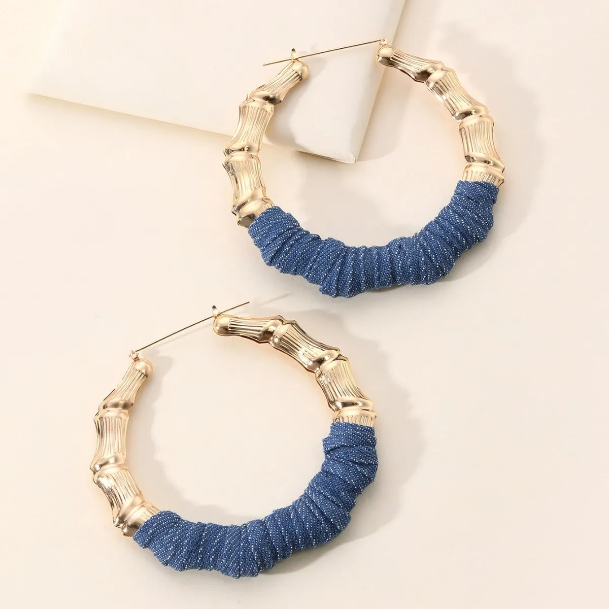 Fashion Exaggerated Denim Sweet Cool Geometric Metal Earrings